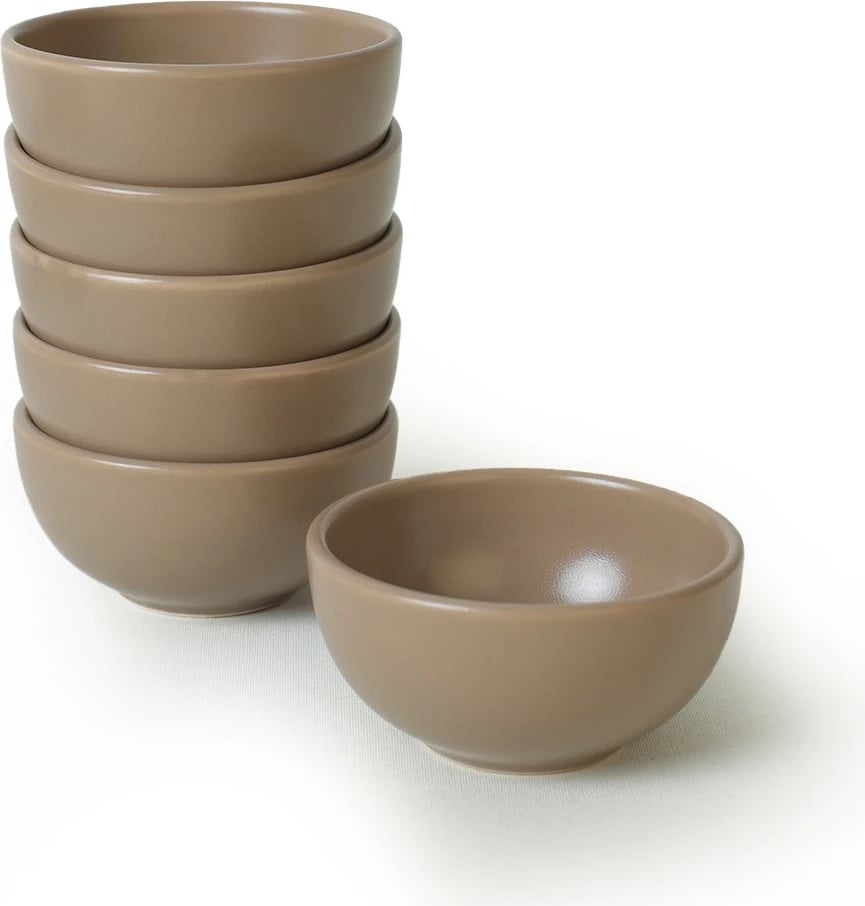 Set 6 pjata të vogla qeramike, ngjyrë taupe mat, Hermia Concept, ST101106F977A000000MAZ1000