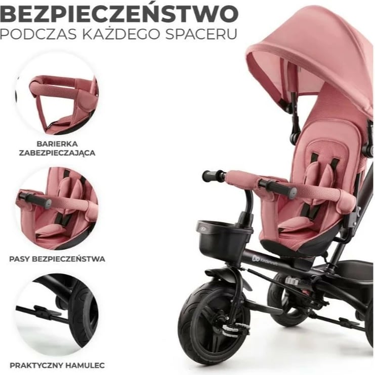 Biçikletë tre-rrotëshe Kinderkraft AVEO KRAVEO00PNK0000 për vajza, Rozë