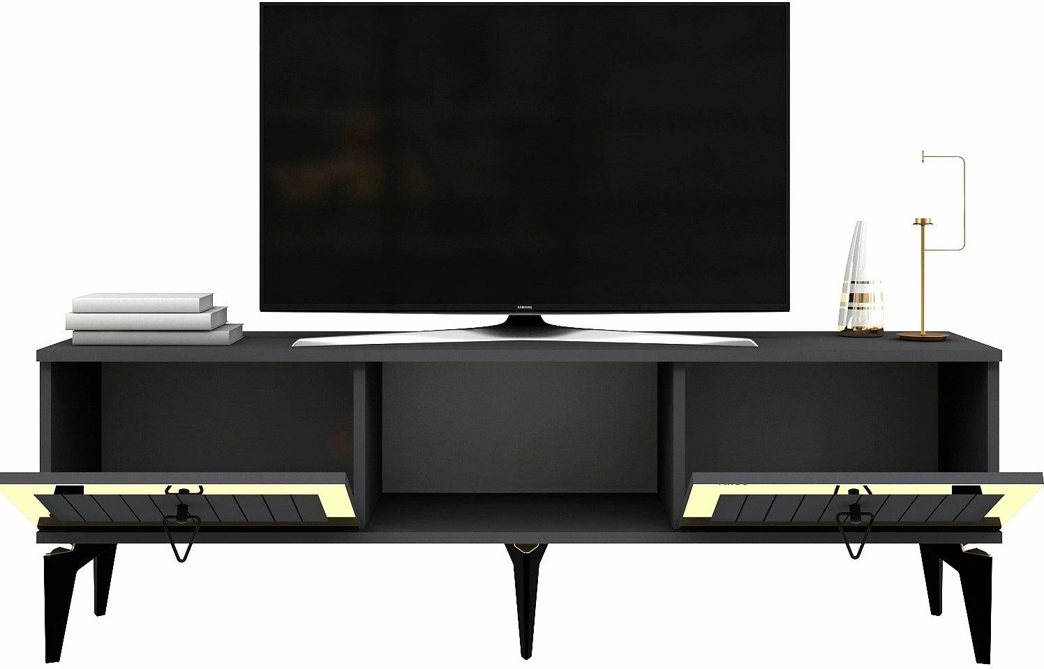 Komodë TV Skye Decor, Linda, antracit dhe ar