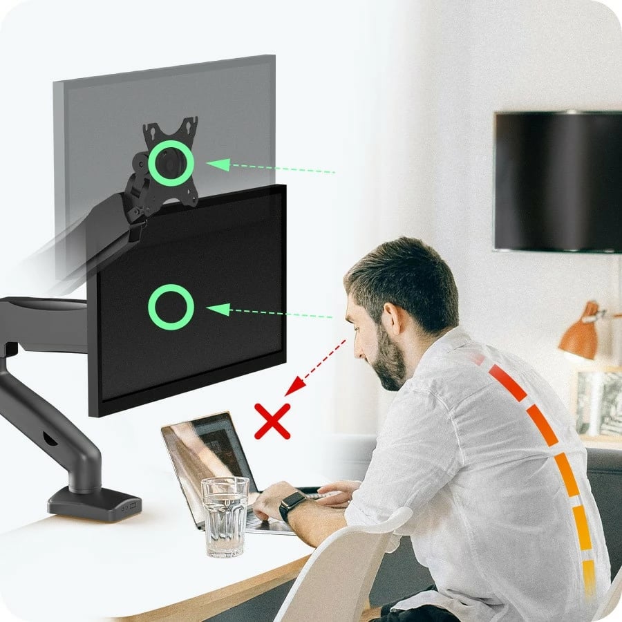 Mbajtës monitori IcyBox IB-MS203-T, deri 32", tavolinë, i zi