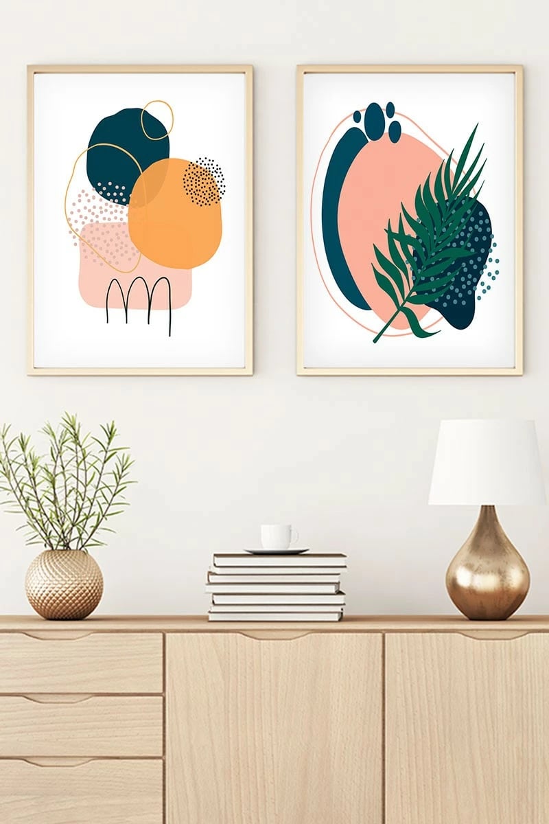 Pikturë dekorative me kornizë MDF (2 copë), Wallity, Huhu42, 30x40cm