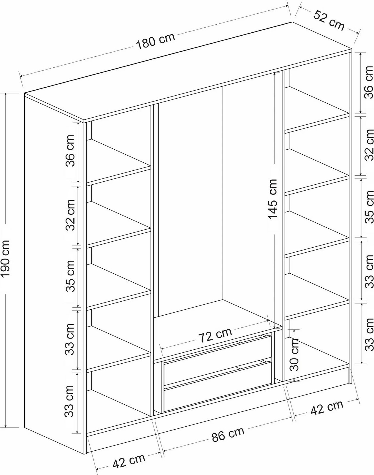 Dollap Skye Decor, i bardhë, 2186