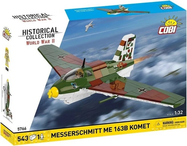 Set ndërtimi Cobi Messerschmitt Me 163B Komet, 543 pjesë, me figurë pilote, shumëngjyrësh