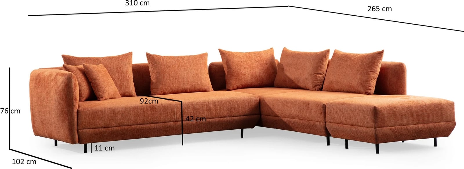 Këndare Floransa, portokalli, Atelier del Sofa