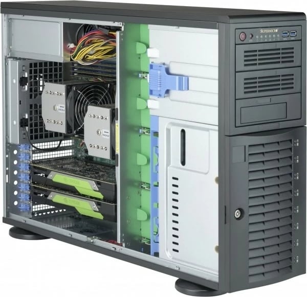 Kasë server Supermicro CSE-743AC-1K26B-SQ, Full Tower, ATX, EATX, micro ATX, e zezë