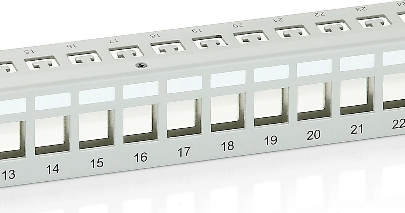 Patch panel Equip 24-port Cat6, metal, rack 1U, gri