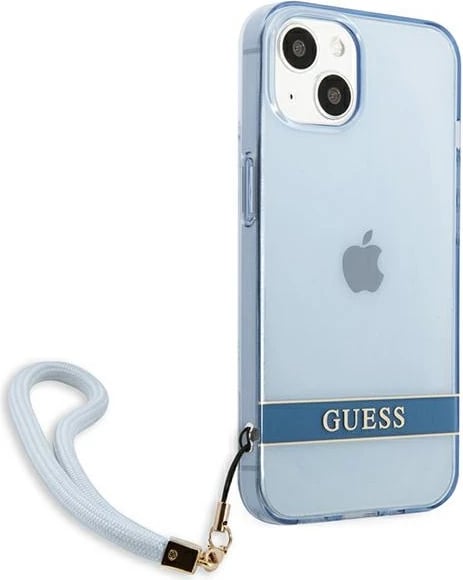 Mbështjellës Guess GUHCP13MHTSGSB për iPhone 13 6.1", Translucent Stap, kaltër