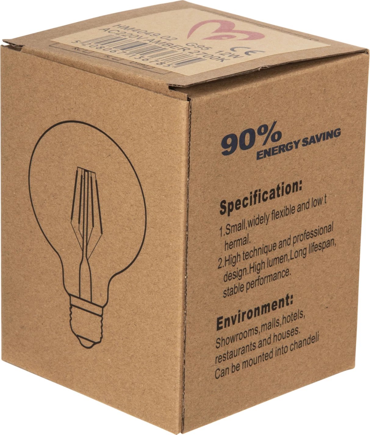 Llambë LED filament Globo, 12W, E27, 3000K