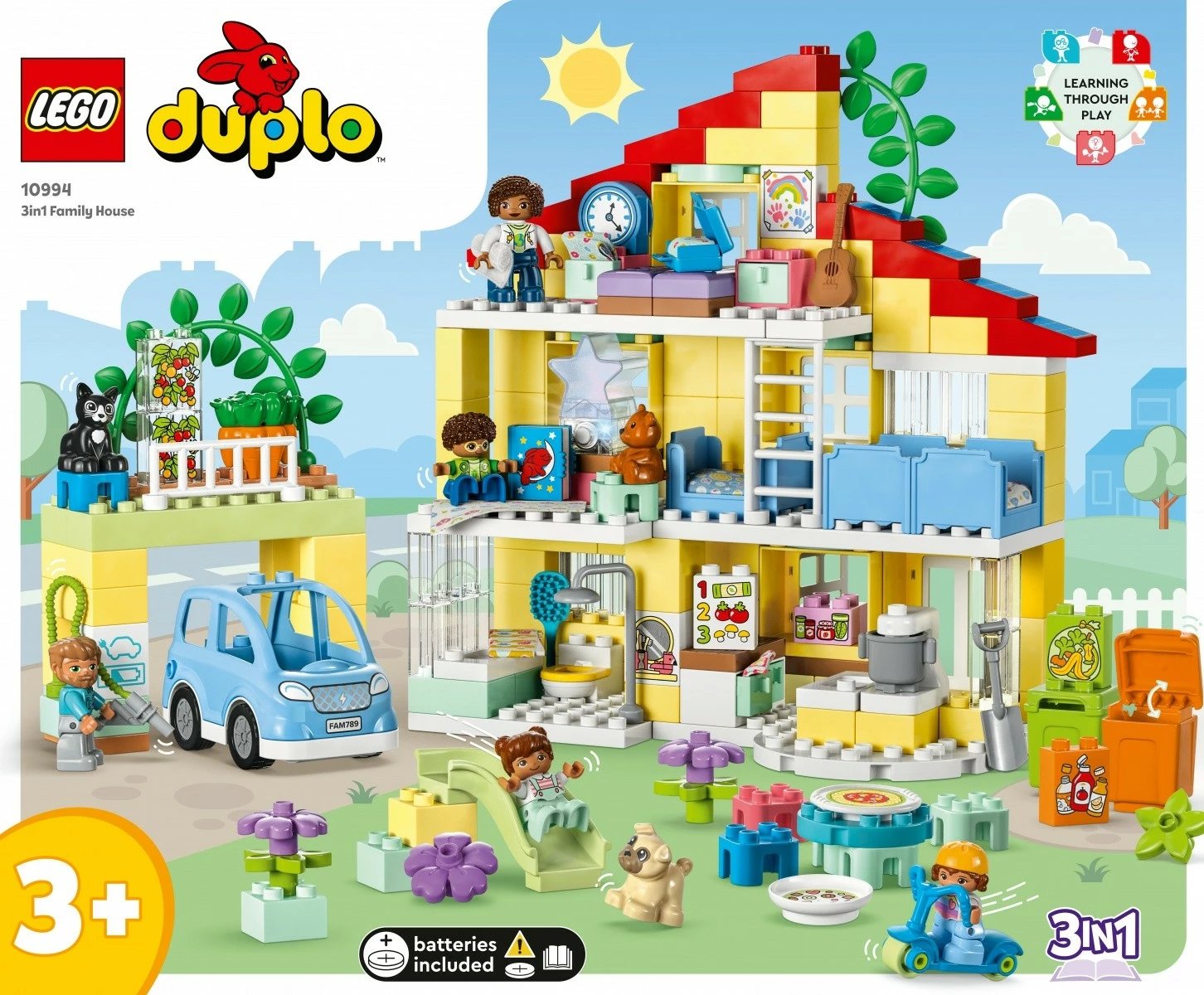 Set lodrash LEGO DUPLO Family House 3 in 1, 218 pjesë, plastikë, për fëmijë 3+