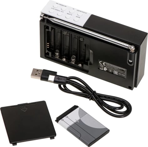 radio dixhitale PLL AM/FM, Adler AD 1908, Bluetooth 5.0, USB/SD, memorie 20 stacione, ekran LCD, 1.2 W, bateri 800 mAh, bardh e zezë