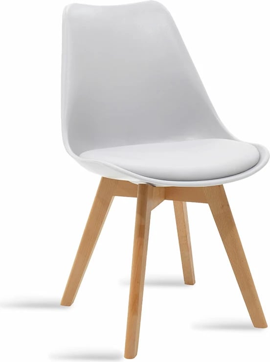 Tavolinë me karrige, ngjyrë e bardhë/natyrale, Gaston & Natali, set 5 copë, 80x80x76cm