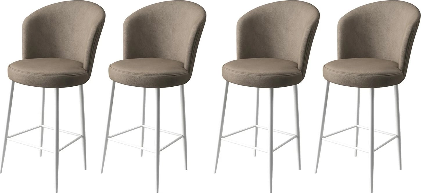 Set karrigesh për bar (4 copë), Hanah Home, Fora, kapuçino dhe e bardhë