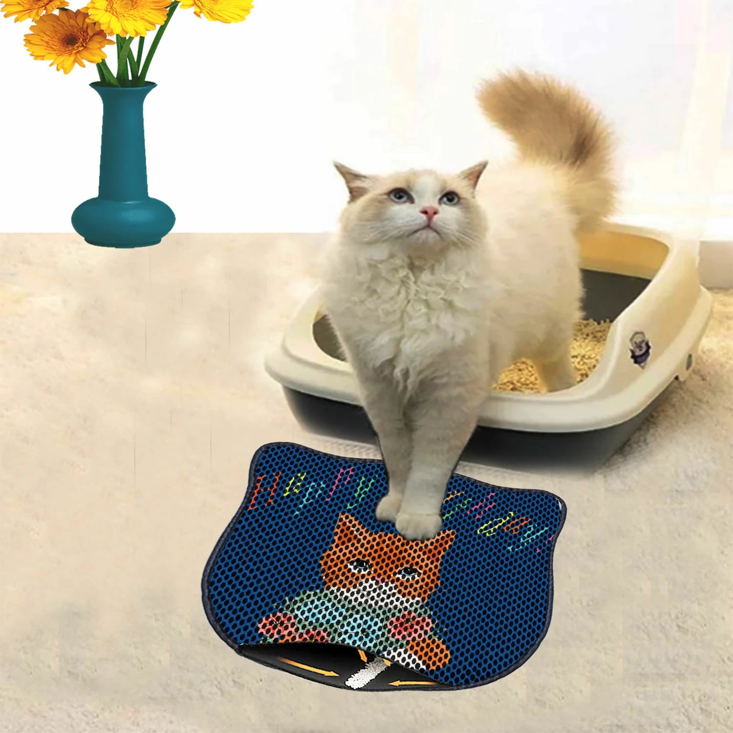 Tapet për rërë mace, shumëngjyrësh, Kdkafa0129