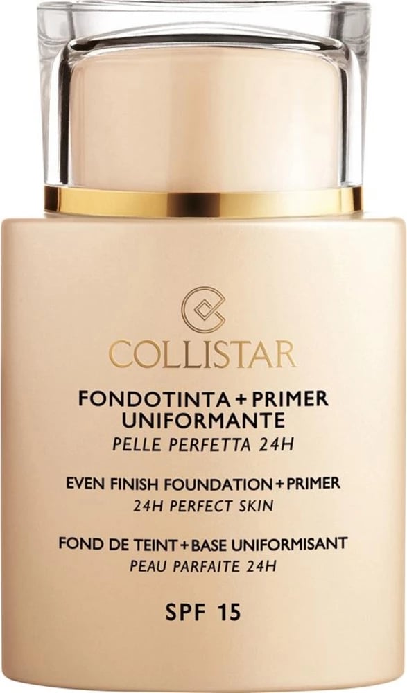 Fondatinë + Primer për femra Collistar Even Finish Foundation + Primer SPF15 01, 35ml