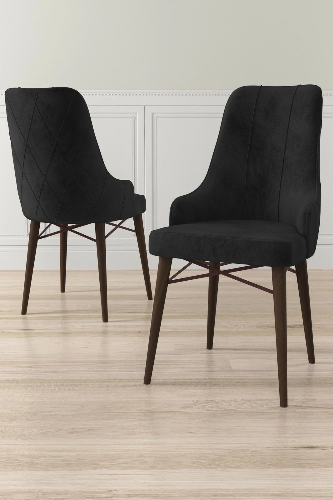 Set karrigash (4 copë) Hanah Home, Neta, e zezë, kafe