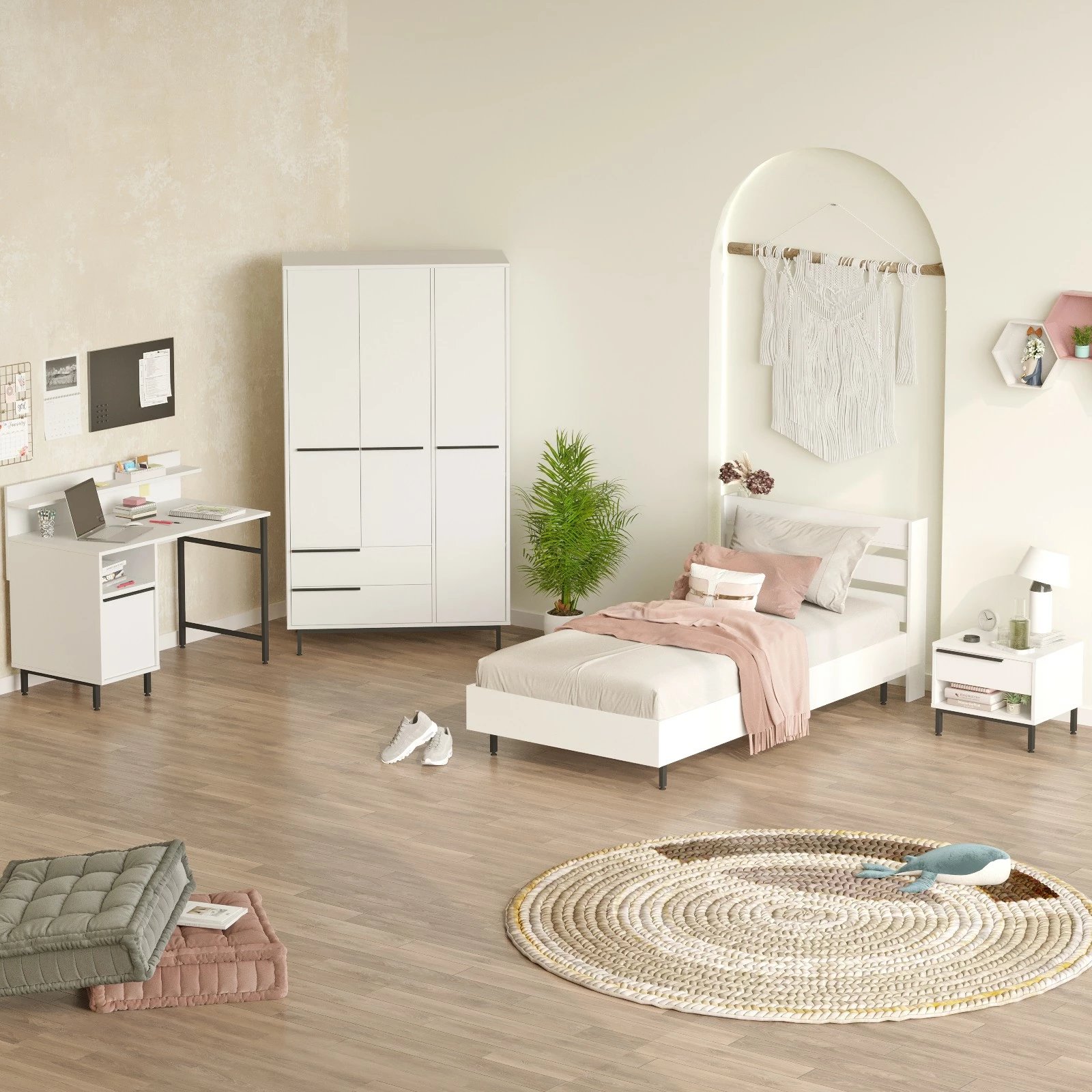 Set dhome rinore Skye Decor, ON24-W, ngjyrë e bardhë