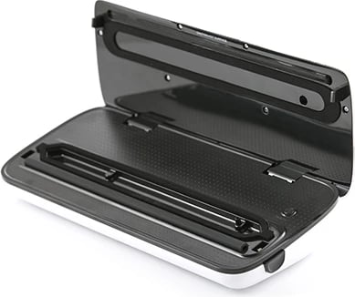 makinë vakumimi, Camry CR4470, 110 W, 12 L/min, gjerësi qese deri 30 cm, e zezë/bardhë, set me qese dhe rrotull