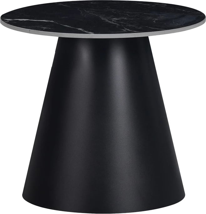 Tavolina anësore Fabrin Inart, gur i sinteruar, metal i zi, set