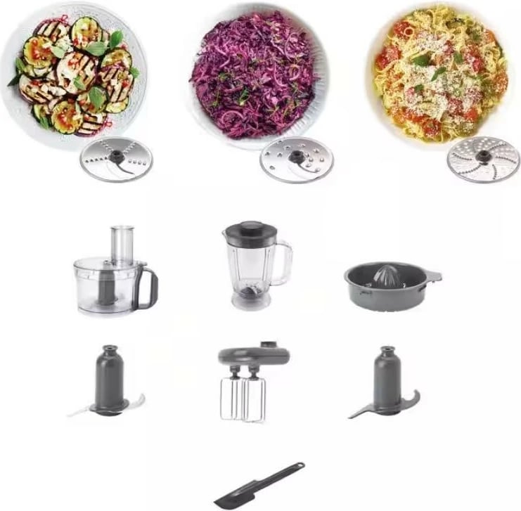 Robot kuzhine Kenwood MultiPro Compact FDM301.SS, 2.1L, 800W, i zi/argjendtë, me aksesorë