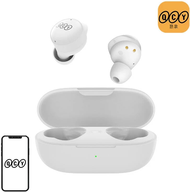 Kufje pa tela QCY T17, TWS, Bluetooth 5.1, të bardha