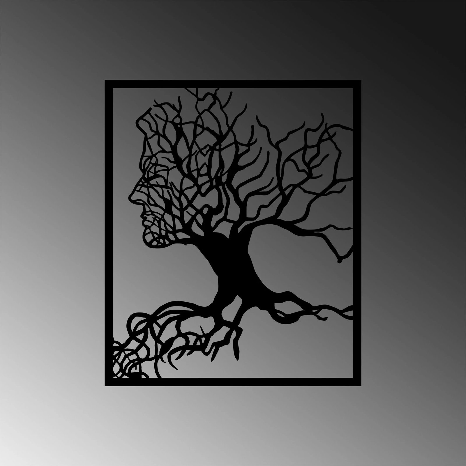 Aksesor dekorativ metalik për mur, Wallity, Tree Man - 262