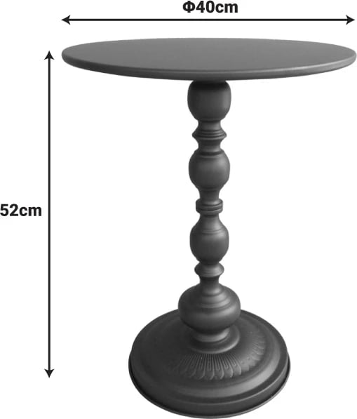 Tavolinë anësore metalike, ngjyrë krem, Anesor, D40x52cm
