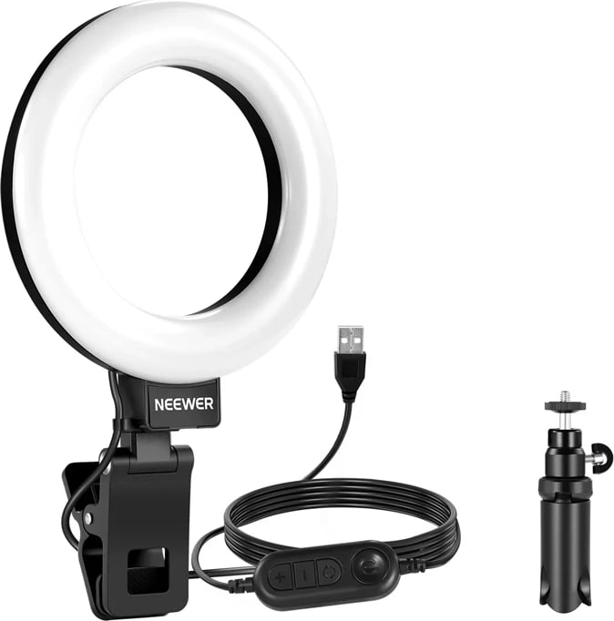 Ring light Neewer BR60, 5 inç, me kapëse dhe tripod, LED, USB Ring light Neewer BR60, 5 inç, me kapëse dhe tripod, LED, USB