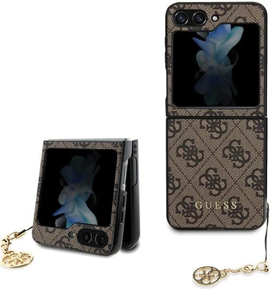 Mbështjellës Guess 4G Charms për Samsung Galaxy Z Flip 5, kafe