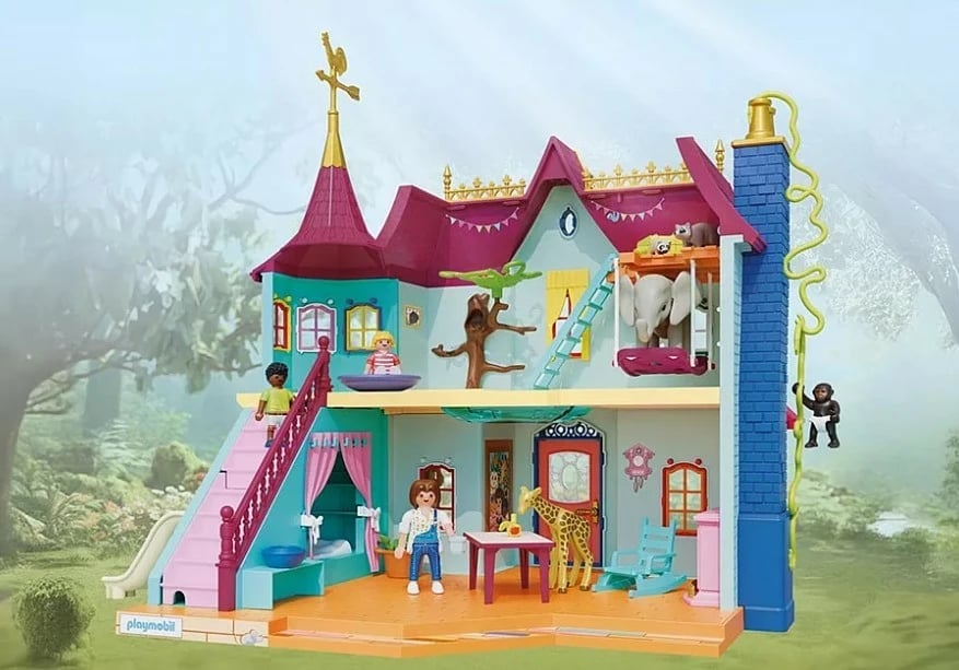 Set lodrash Playmobil Animals & Friends 71852 me shtëpi dhe kafshë, shumëngjyrësh, 162 pjesë
