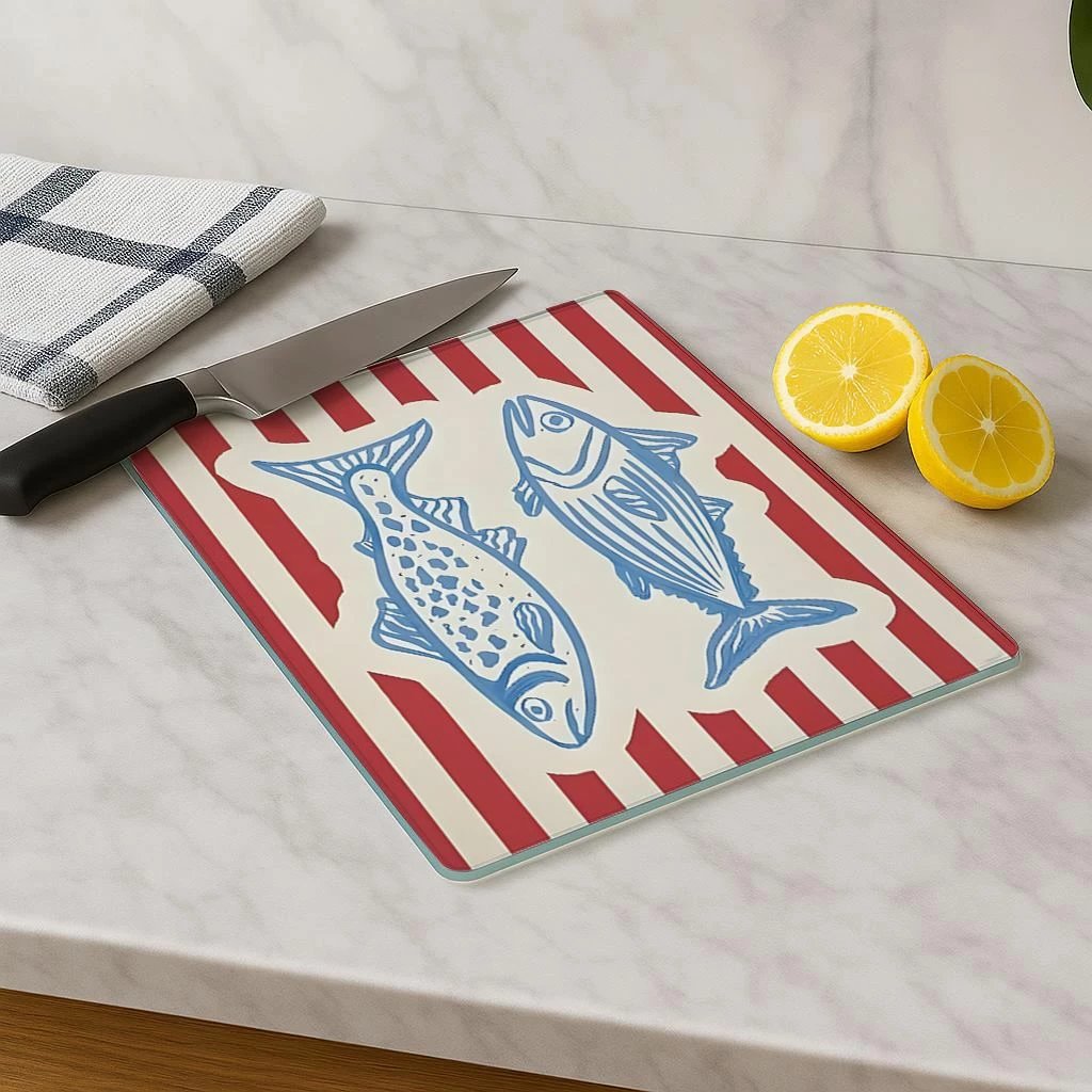 Dërrasë prerëse qelqi, shumëngjyrëshe, Hermia Kes-00029, 30x40cm