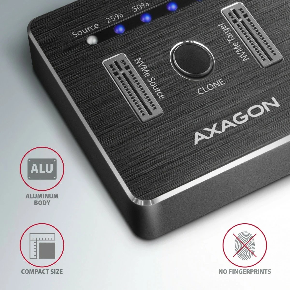 Stacion dokimi AXAGON ADSA-M2C, 2x NVMe M.2 SSD, USB-C 3.2 Gen 2, i zi