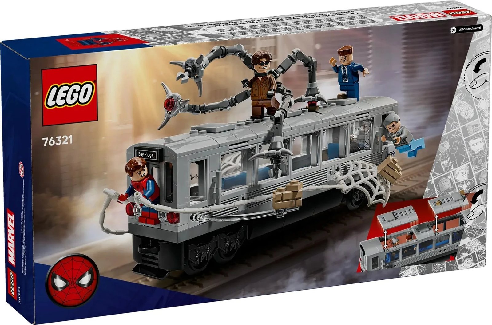 Set LEGO Marvel 76321 Spider-Man vs. Doc Ock Subway Train Scene, 303 pjesë