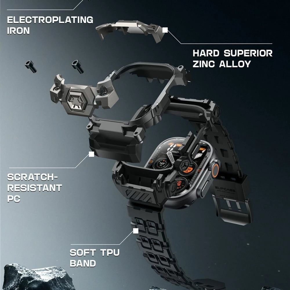 Mbështjellës Supcase Unicorn Beetle Ore për Apple Watch Ultra 1/2 49mm, Zi