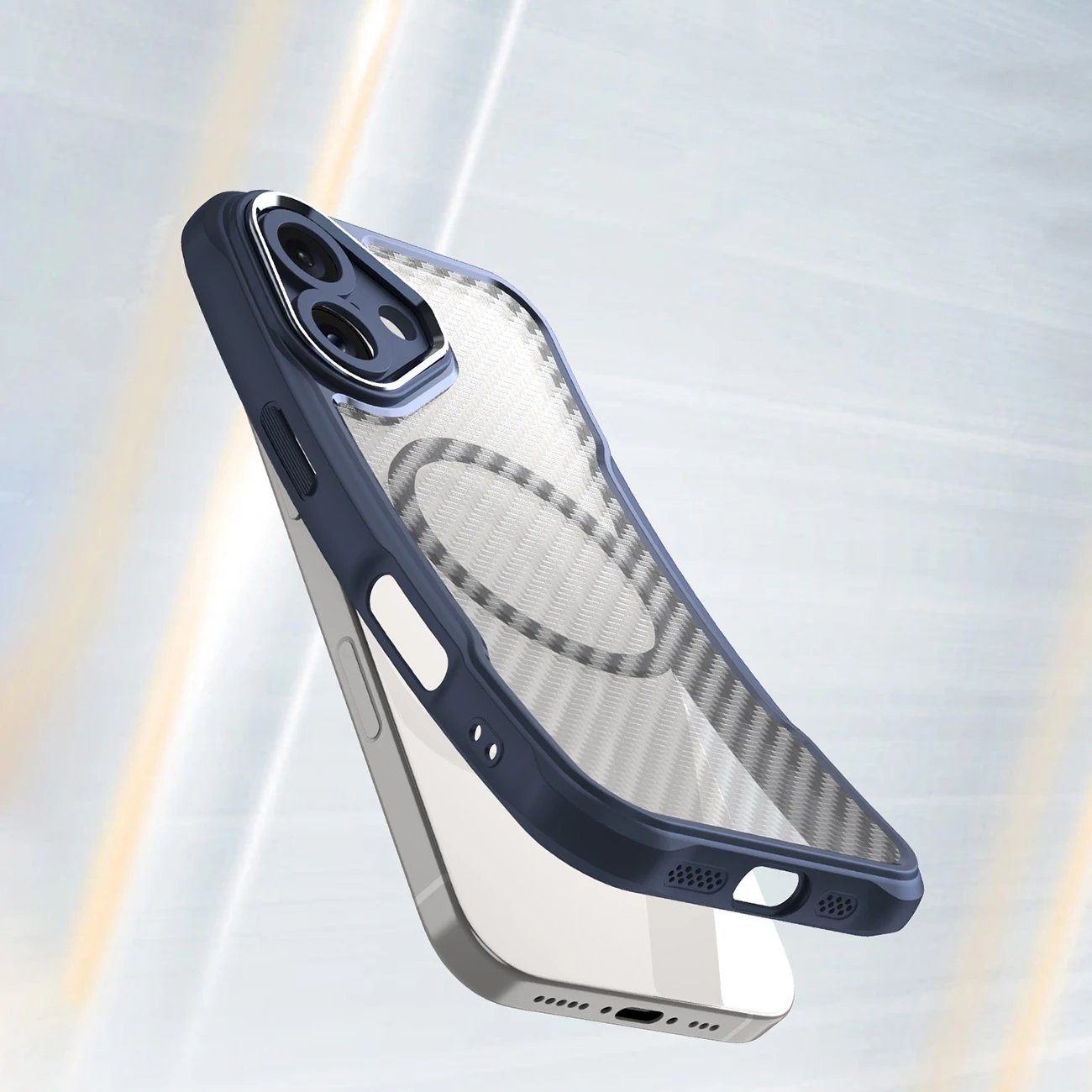 Mbështjellës silikoni Hurtel Leading Series MagSafe për iPhone 16, Kaltër