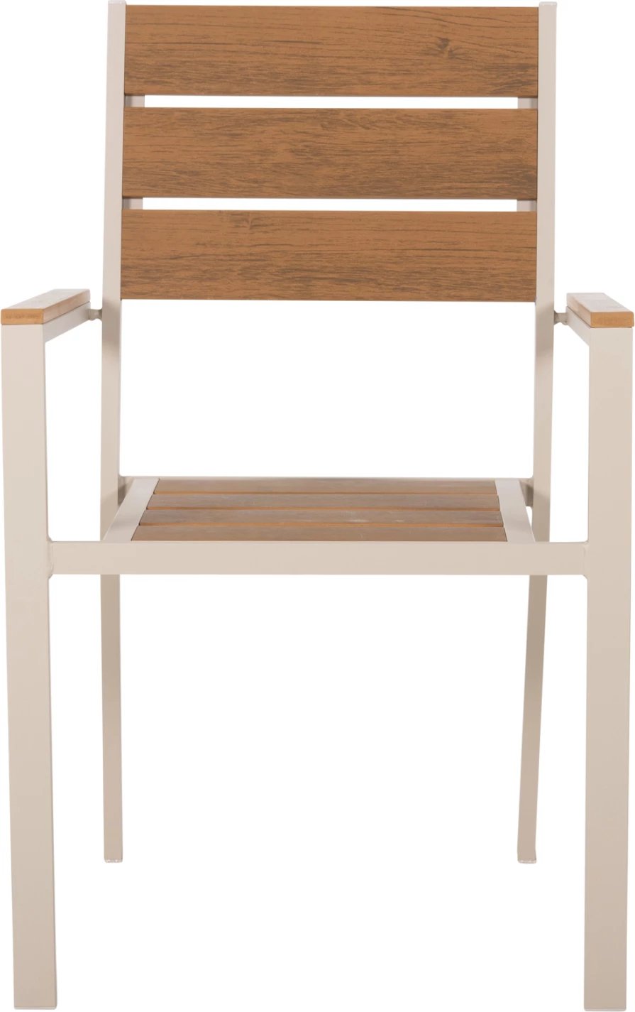 Karrige alumini SAGA FH5981.04, ngjyrë shampanjë-polivud, natyrale, 55x55x86H cm