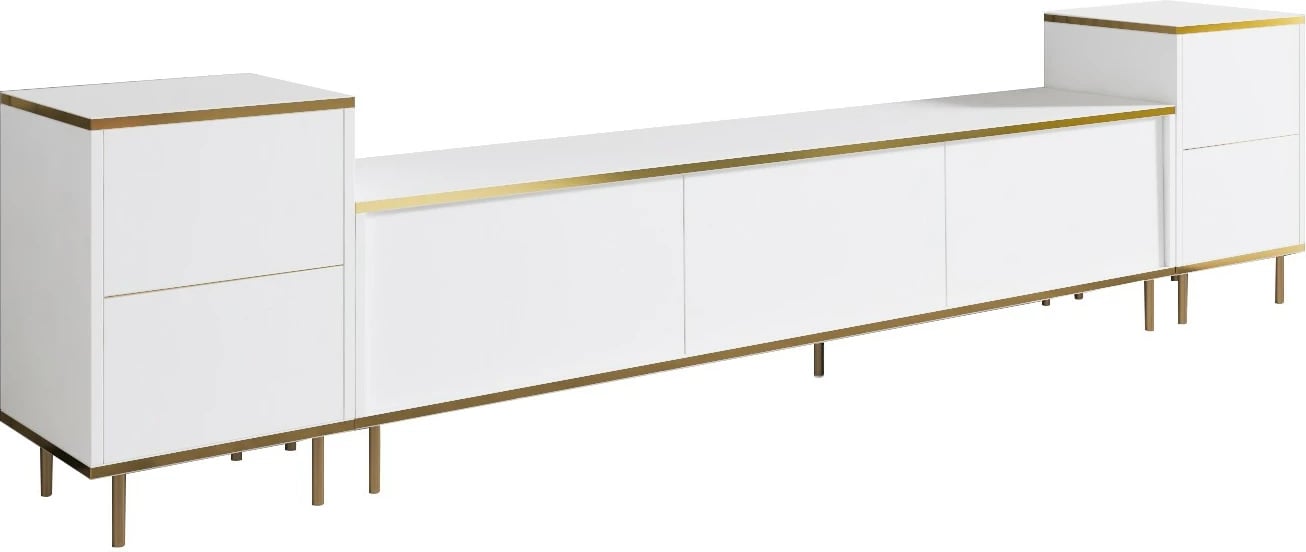 Komodë TV Hanah Home, e bardhë, e artë, Imaj