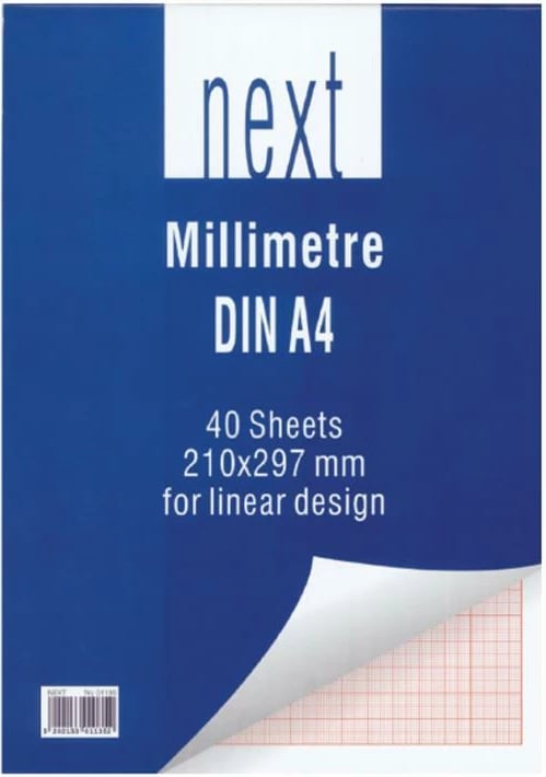 Bllok grafik Next DIN A4, 40 fletë, 80g