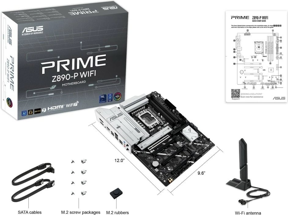 Pllakë amë Asus PRIME Z890-P WIFI, ATX, LGA1851, DDR5, WiFi, e zezë