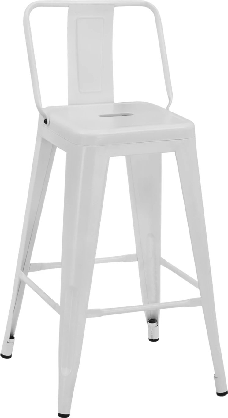 Karrige për bar, lartësi mesatare, MELITA-PRO, FH8574.41, metalike, ngjyrë e bardhë mat, 43x43x88H cm