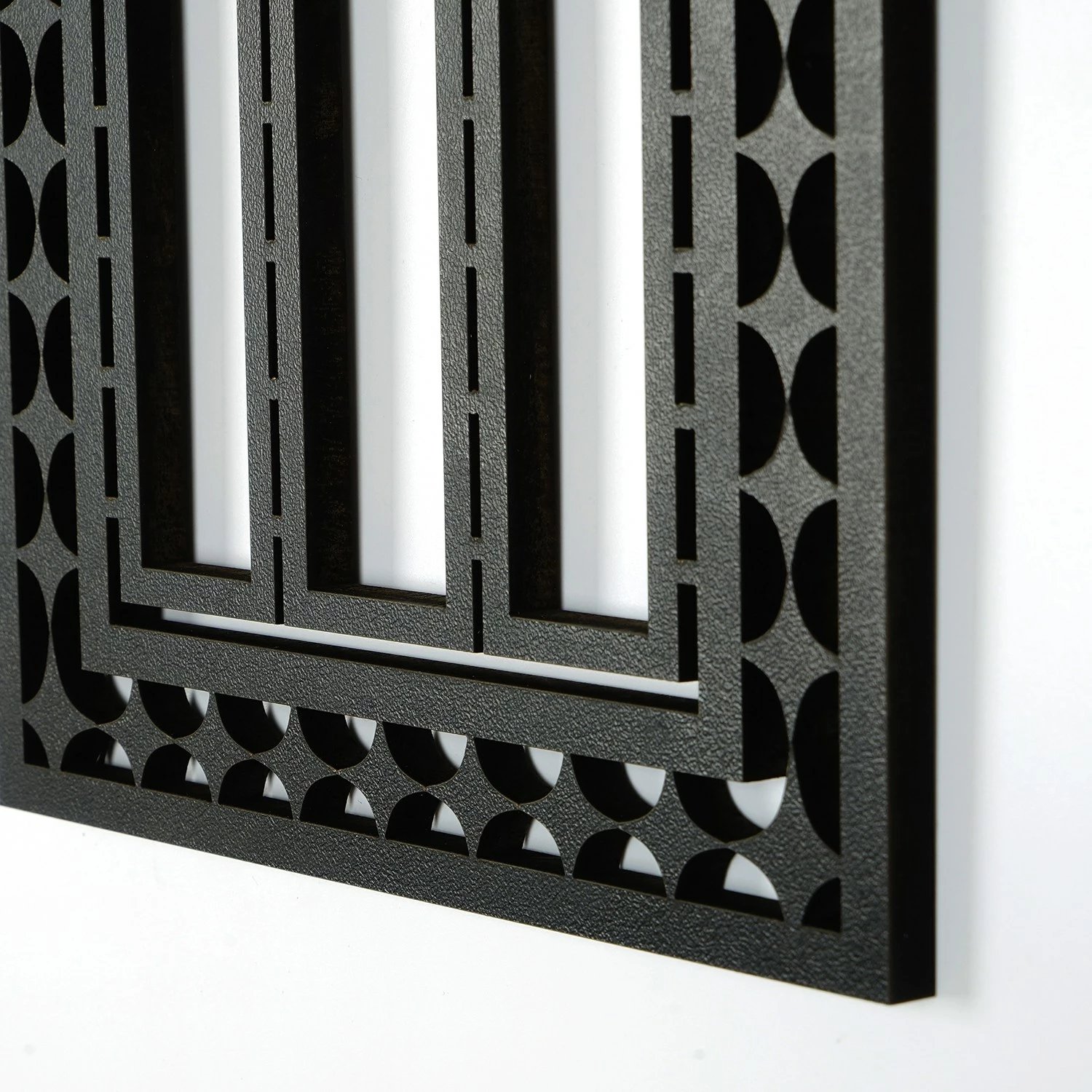 Aksesor dekorativ prej druri për mur, Wallity, CRY021, set prej 3 copash, ngjyrë e zezë