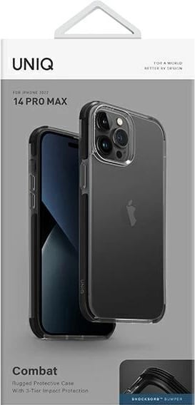 Mbështjellës UNIQ Combat për iPhone 14 Pro Max, i zi