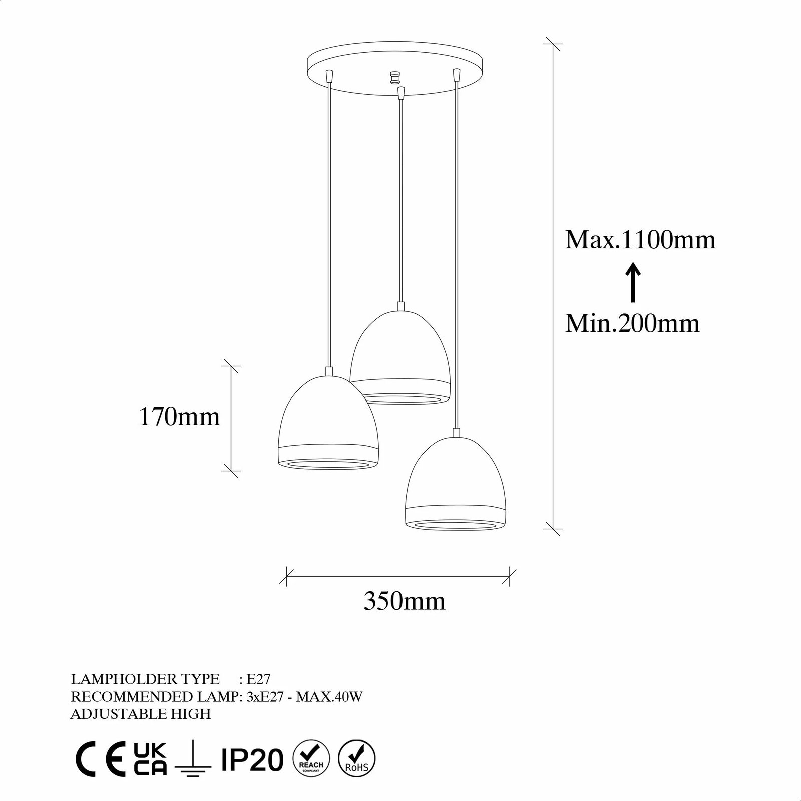 Llambë varëse Opviq, Mugo - 10640, e zezë dhe ari