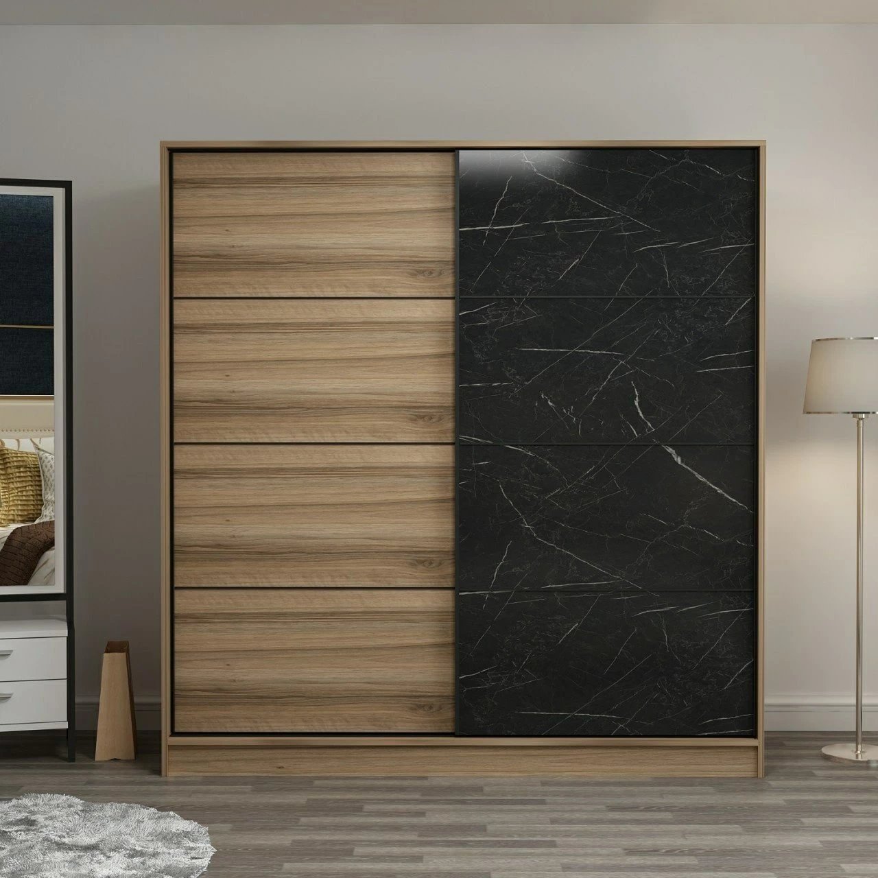 Dollap Skye Decor, ngjyrë dore dhe e zezë, 3981