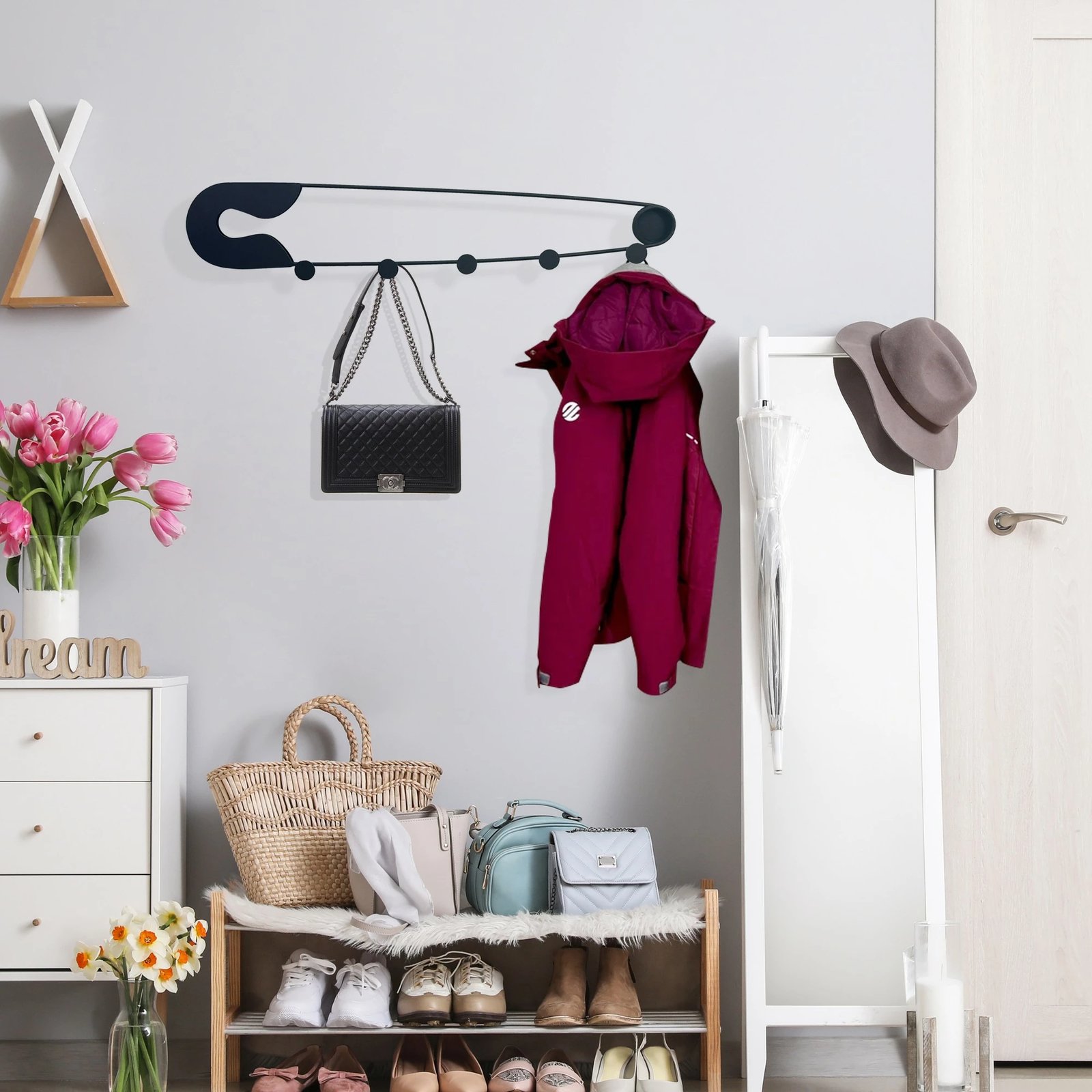 Varëse muri prej metali, Wallity, Devran, shumëngjyrëshe, 60x11cm