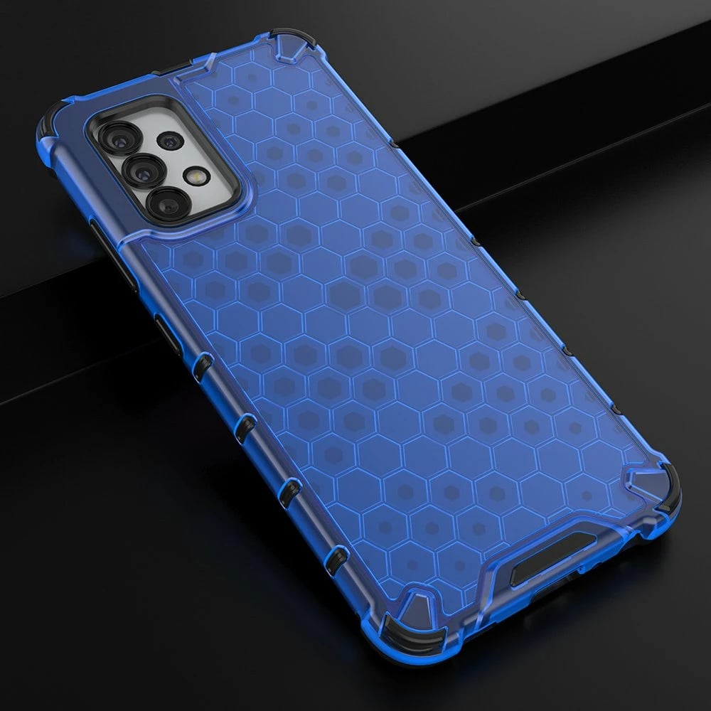 Mbështjellës Hurtel Honeycomb për Samsung Galaxy A03s, kornizë xheli, Blu