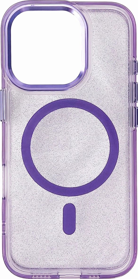 Mbështjellës Hurtel Glitter Case MagSafe për iPhone 16 Pro Max, vjollcë me shkëlqim
