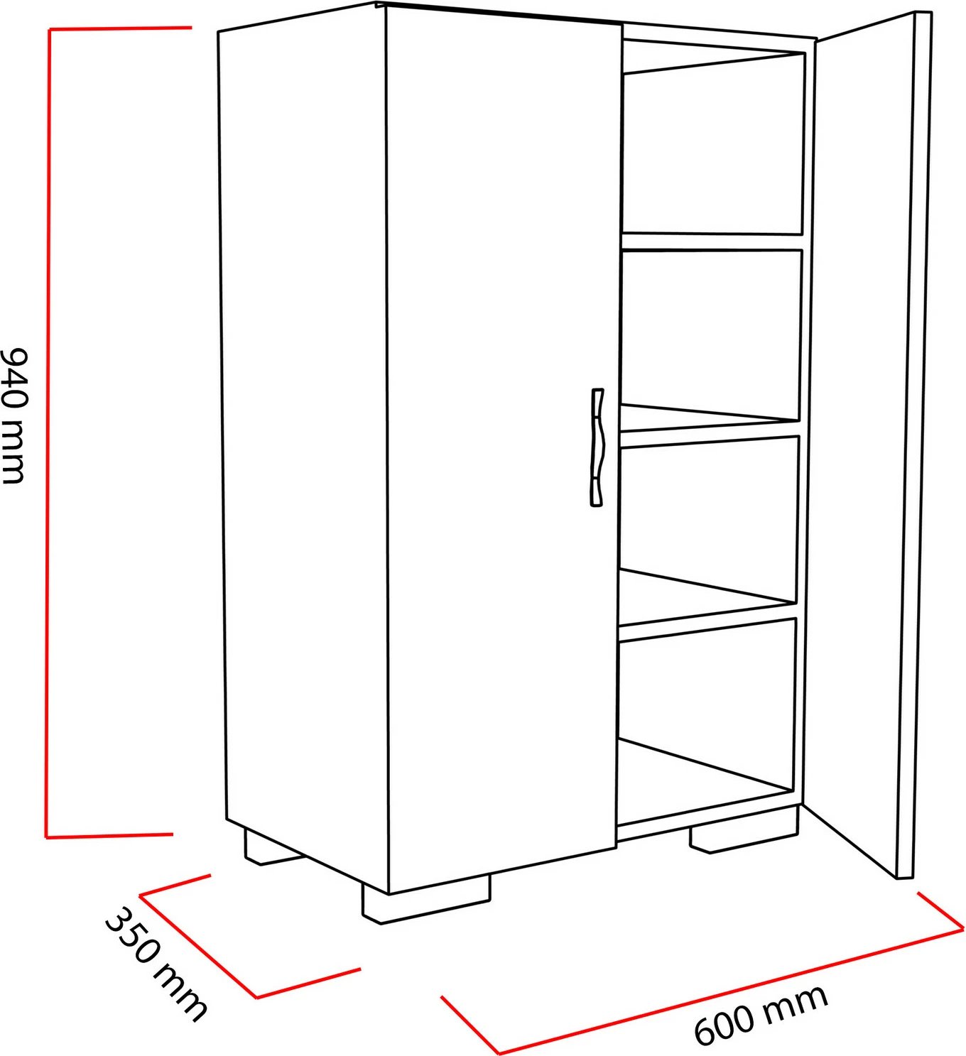 Dollap për këpucë Hanah Home, Mada4 Ayak, i bardhë