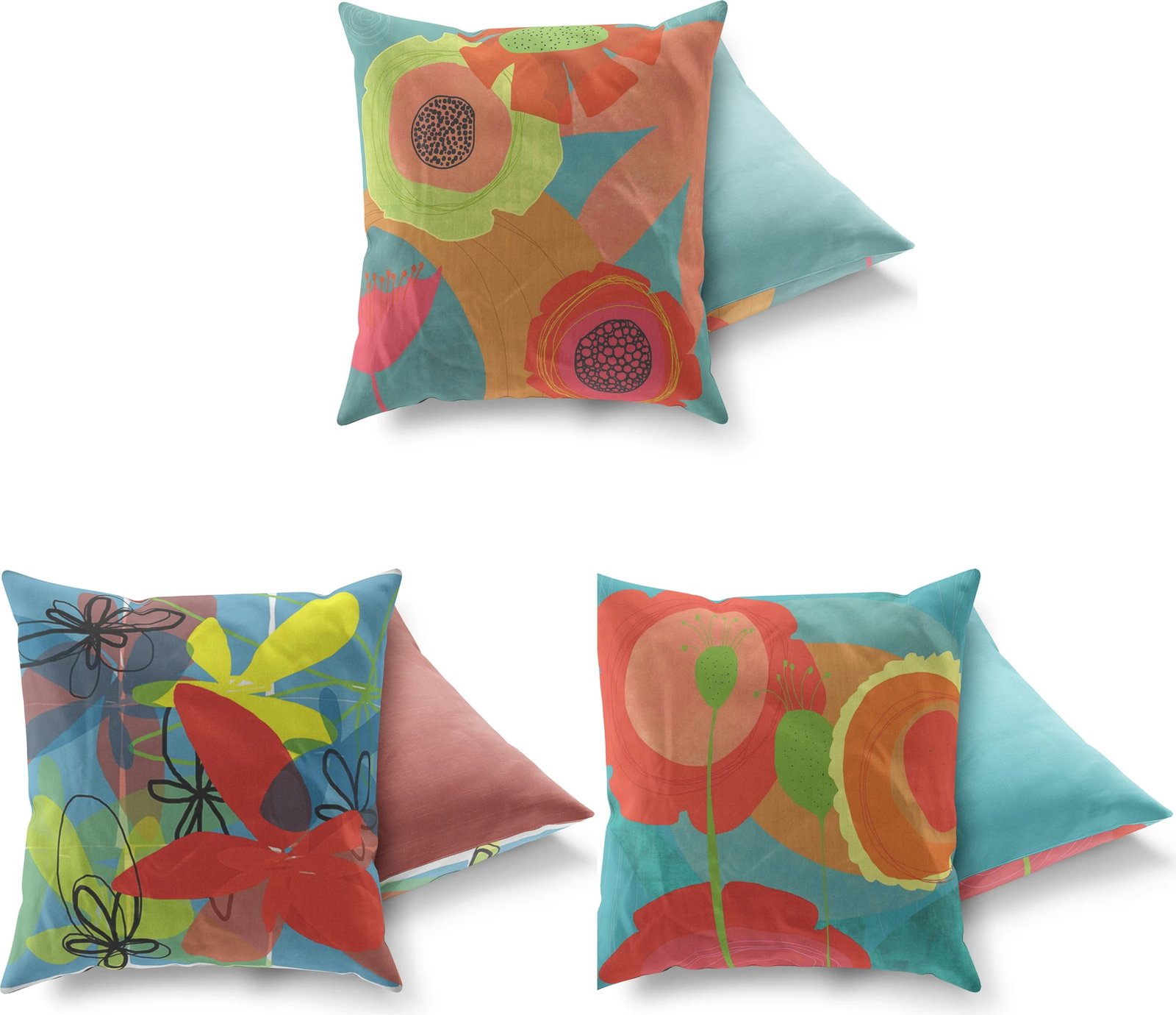 Set jastëkësh dekorativ (3 copë), Aberto Design, AC-4528-4509-4512