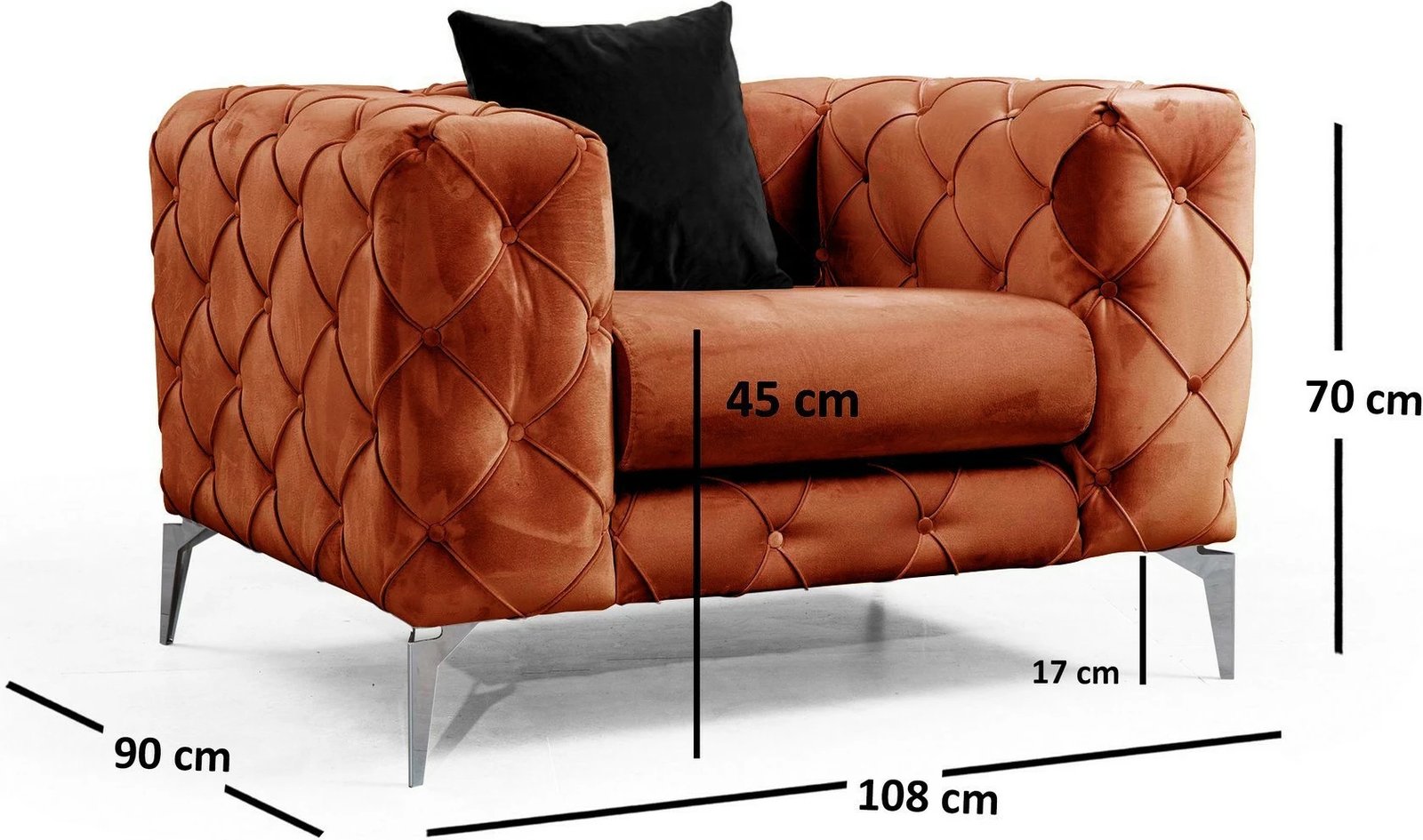 Karrige Wing Como, portokalli, Atelier del Sofa