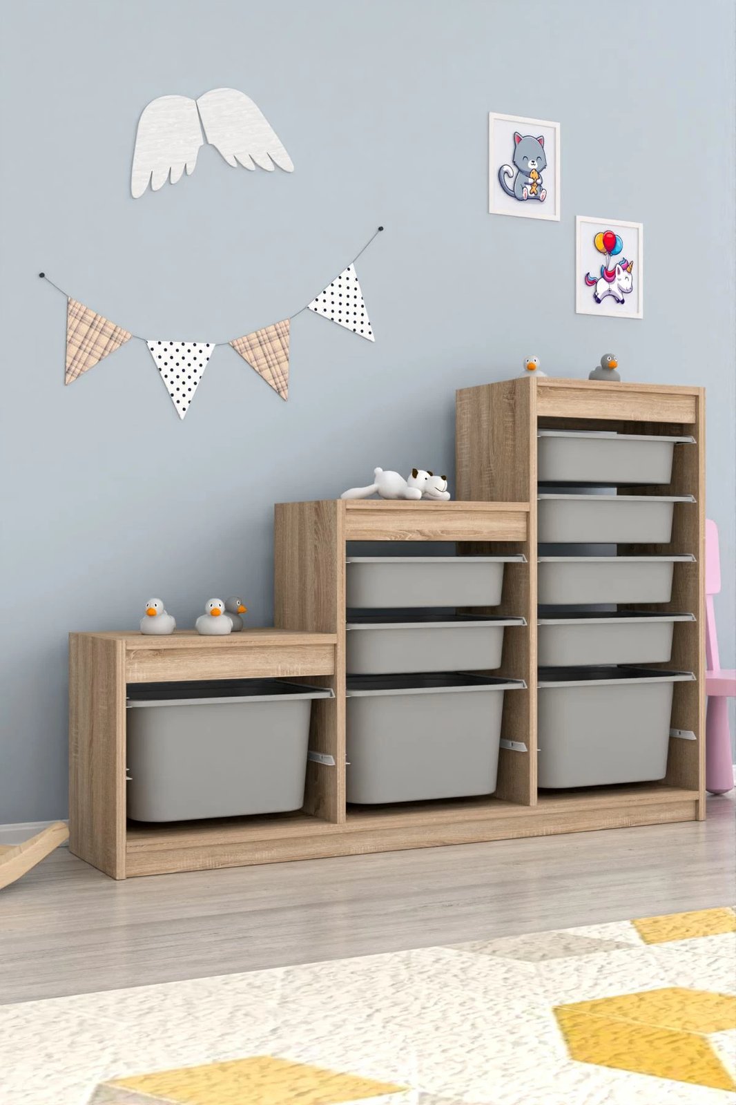 Dollap multifunksional Hanah Home, Sonomo-Gri
